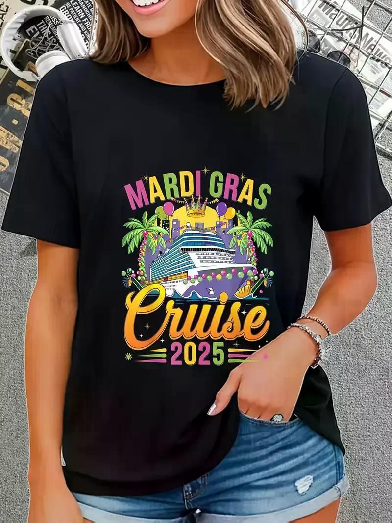 2025 Mardi Gras Cruise Crew New Orleans Family Matching T-Shirt for Women &amp; Men,