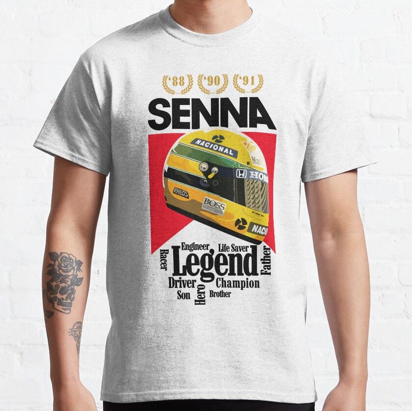 Color: army green, Size: 6XL - Ayrton Senna Helmet The Legend formula 1 F1 drive to survive helmet 100% cotton printed T-Shirt for men plus size clothing