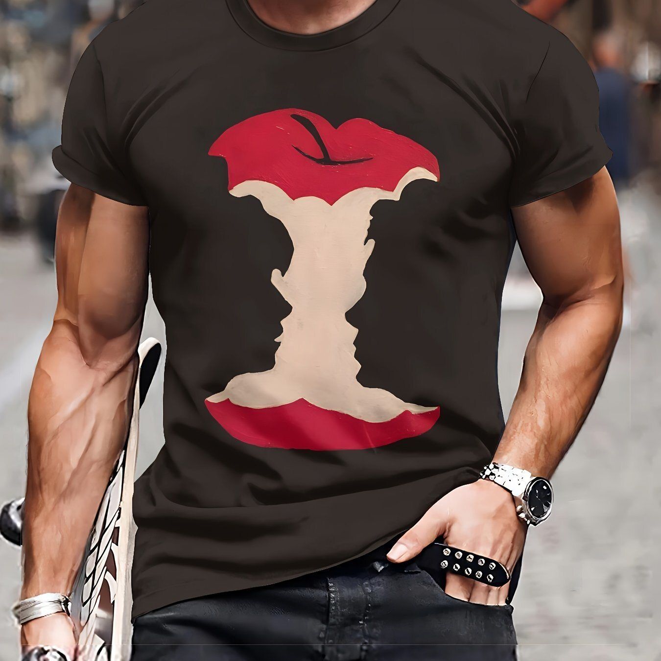 Fashionable Men&#39;s 3D Printed T-shirt - Made Of Soft And Breathable Polyester Fabric, Machine Washable, Round Neck Design, Comfortable And Casual Wear - Suitable For Daily Activities