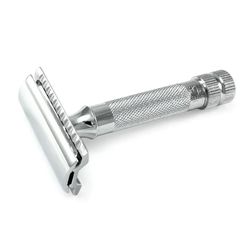 The Goodfellas&#39; Smile, SYNTESI Double Edge Safety Razor, CNC Machined STAINLESS STEEL, Made in Italy