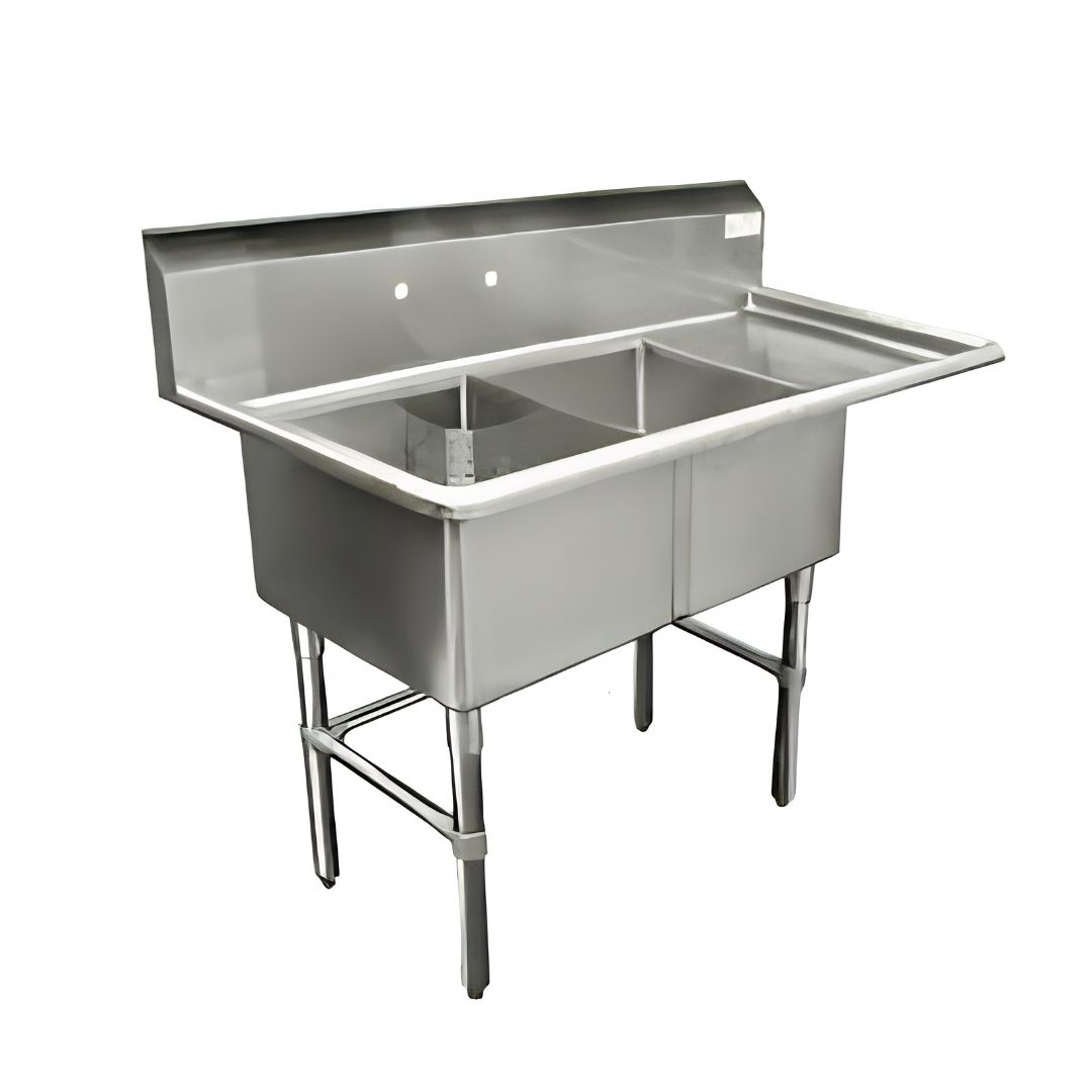 Thorinox TDS-1818-RL18 Two-Compartment Sink with Two Drainboards