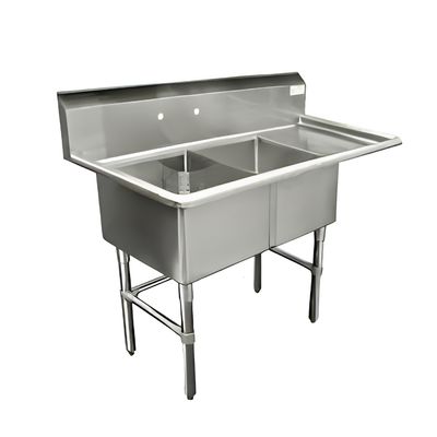 Thorinox TDS-1818-RL18 Two-Compartment Sink with Two Drainboards