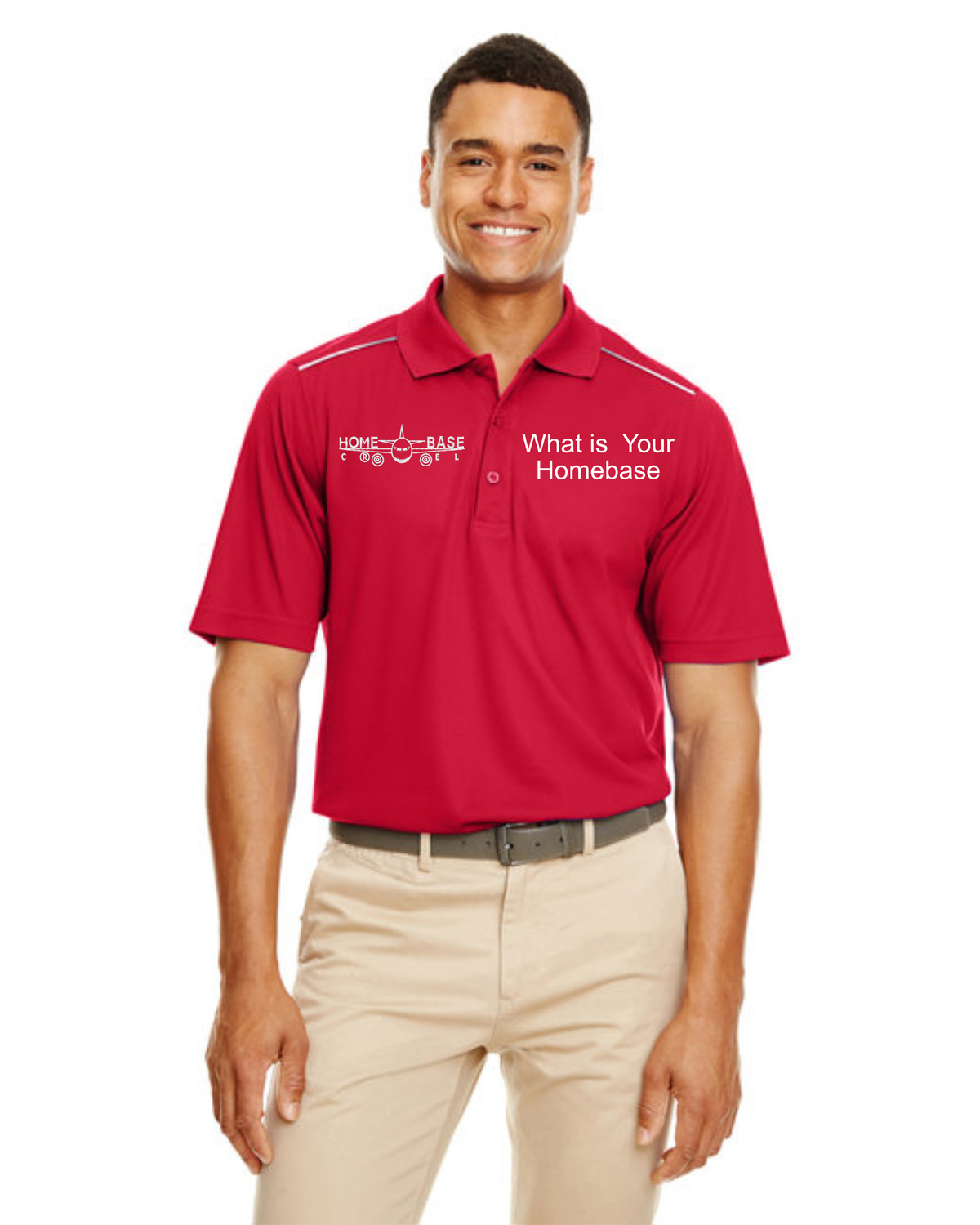 Men&#39;s Radiant Performance Piqué Polo with Reflective Piping Red