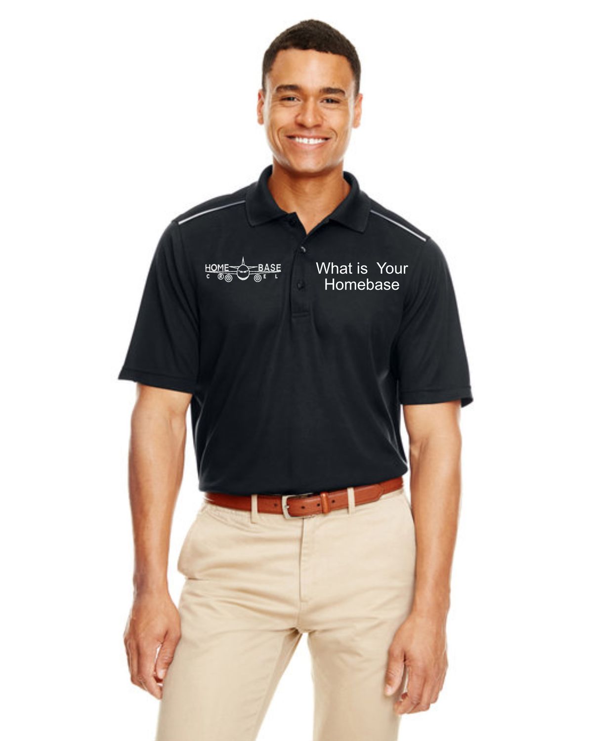Men&#39;s Radiant Performance Piqué Polo with Reflective Piping Black