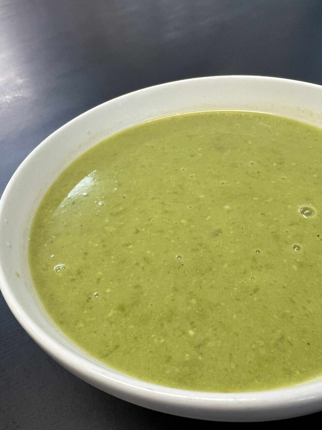 Minted pea and potato soup