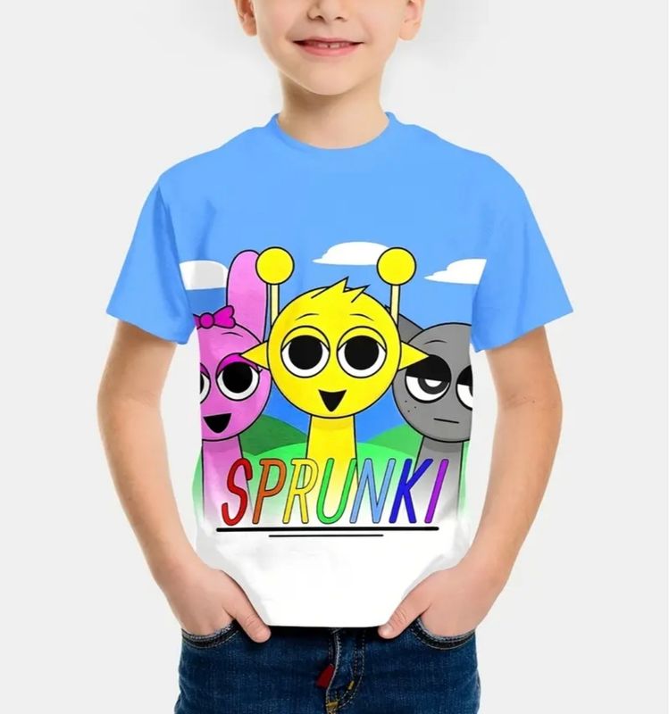 T-shirt manche courte garçon dessin animé 3D