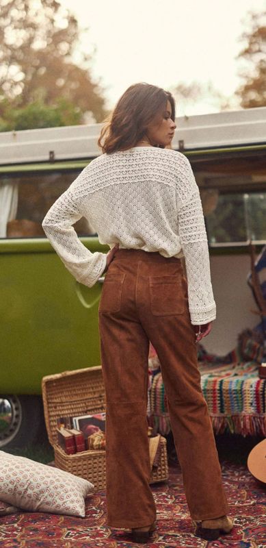 Pantalón campana ante