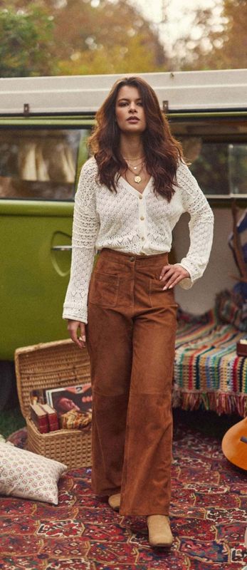 Pantalón campana ante