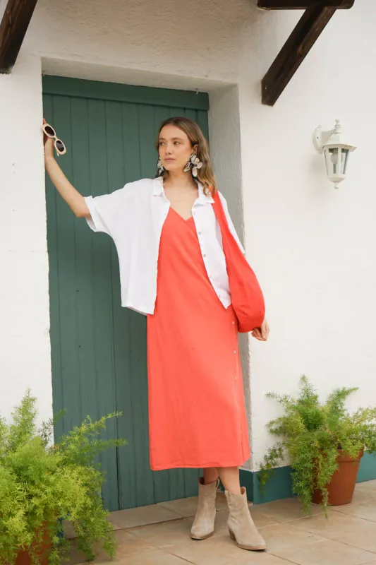 Vestido Lino Papaya