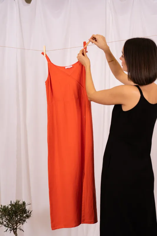 Vestido Lino Papaya