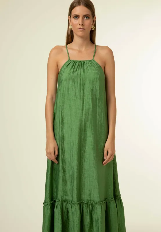 Vestido largo caqui Lena