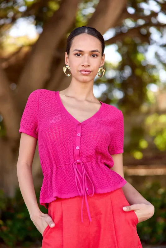 Top de malla fucsia Mallory