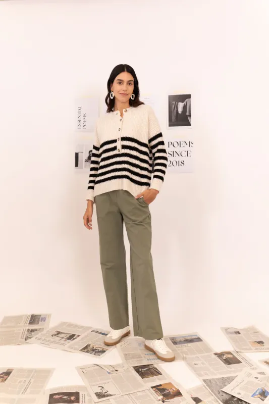 Jersey Tricot Rayas Vitale negro