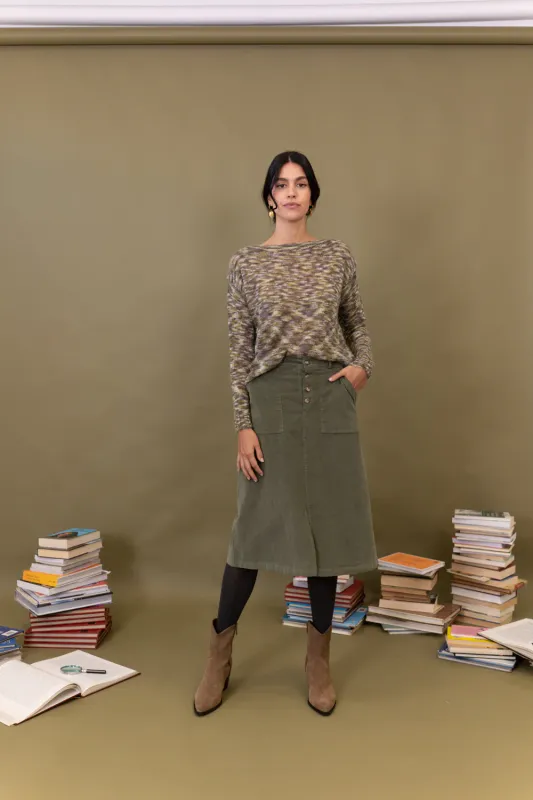 Jersey de punto fantasía kaki