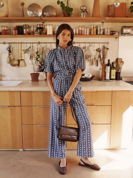 Pantalón ancho estampado.