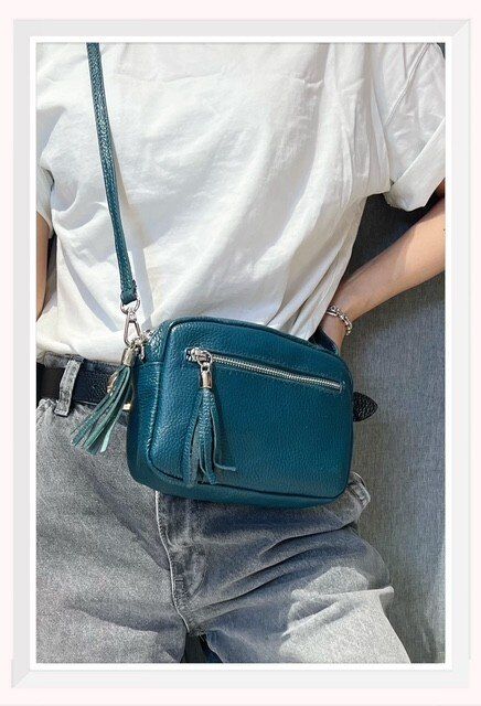 Bolso bandolera color verde azulado