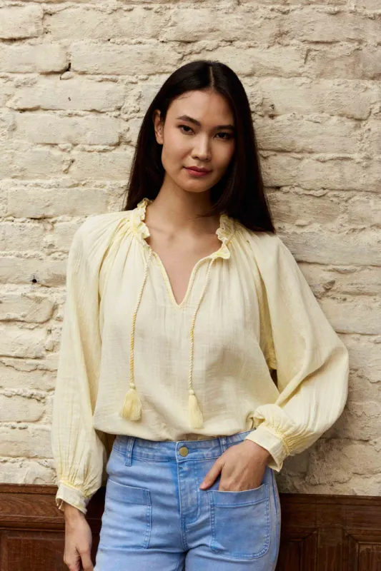 Blusa holgada amarilla