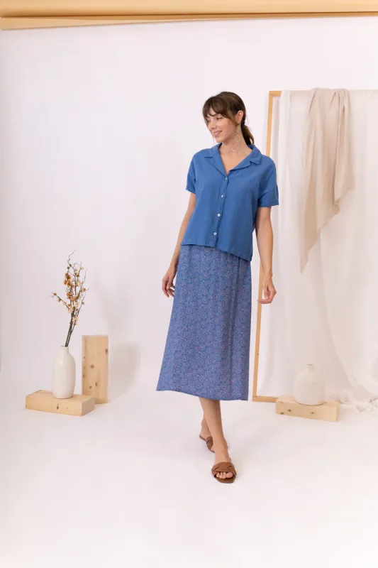 Falda estampada circle azul