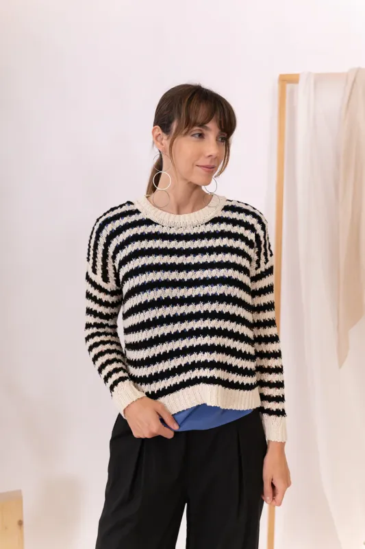 Jersey Ecru/Negro Tricot