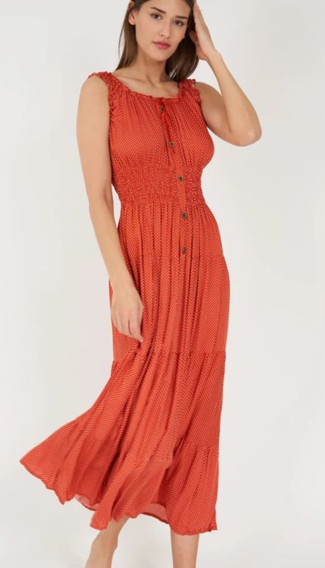 Vestido rojo de lunares