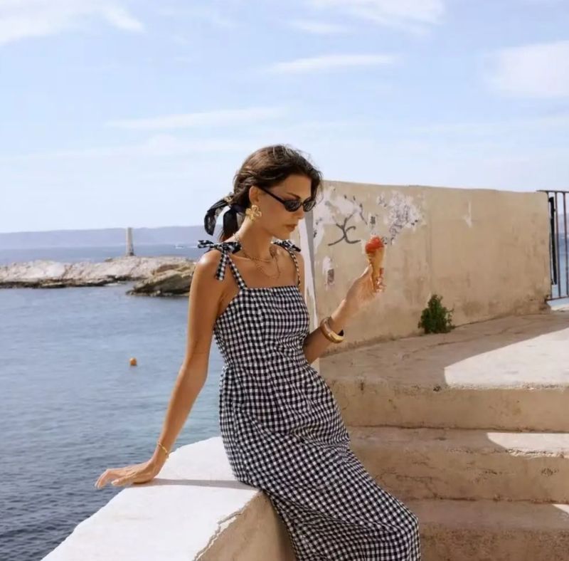 Vestido vichy negro