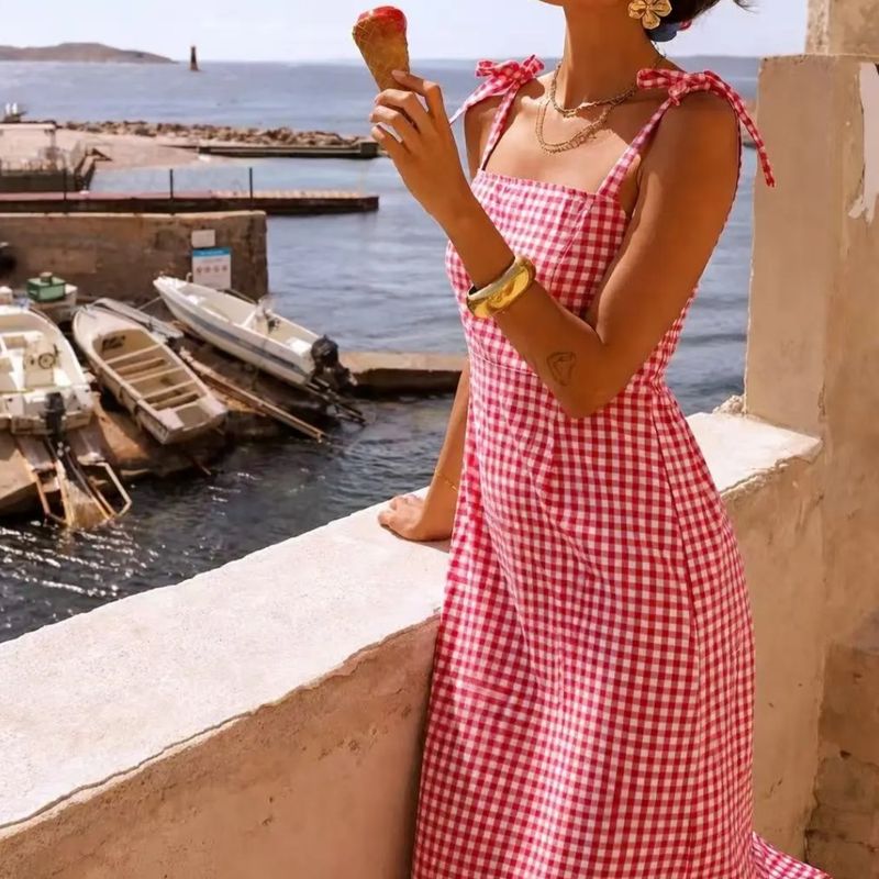 Vestido vichy rojo