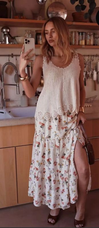 Falda larga floral