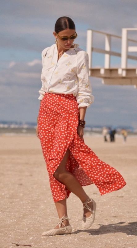 Falda midi estampada