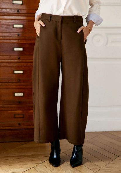 Pantalón barrel marrón