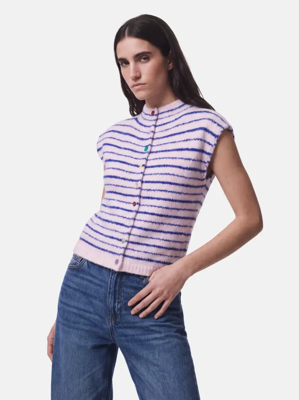 Chaleco punto botones colores