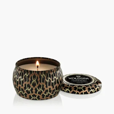 Mini Tin Candle Burning Woods