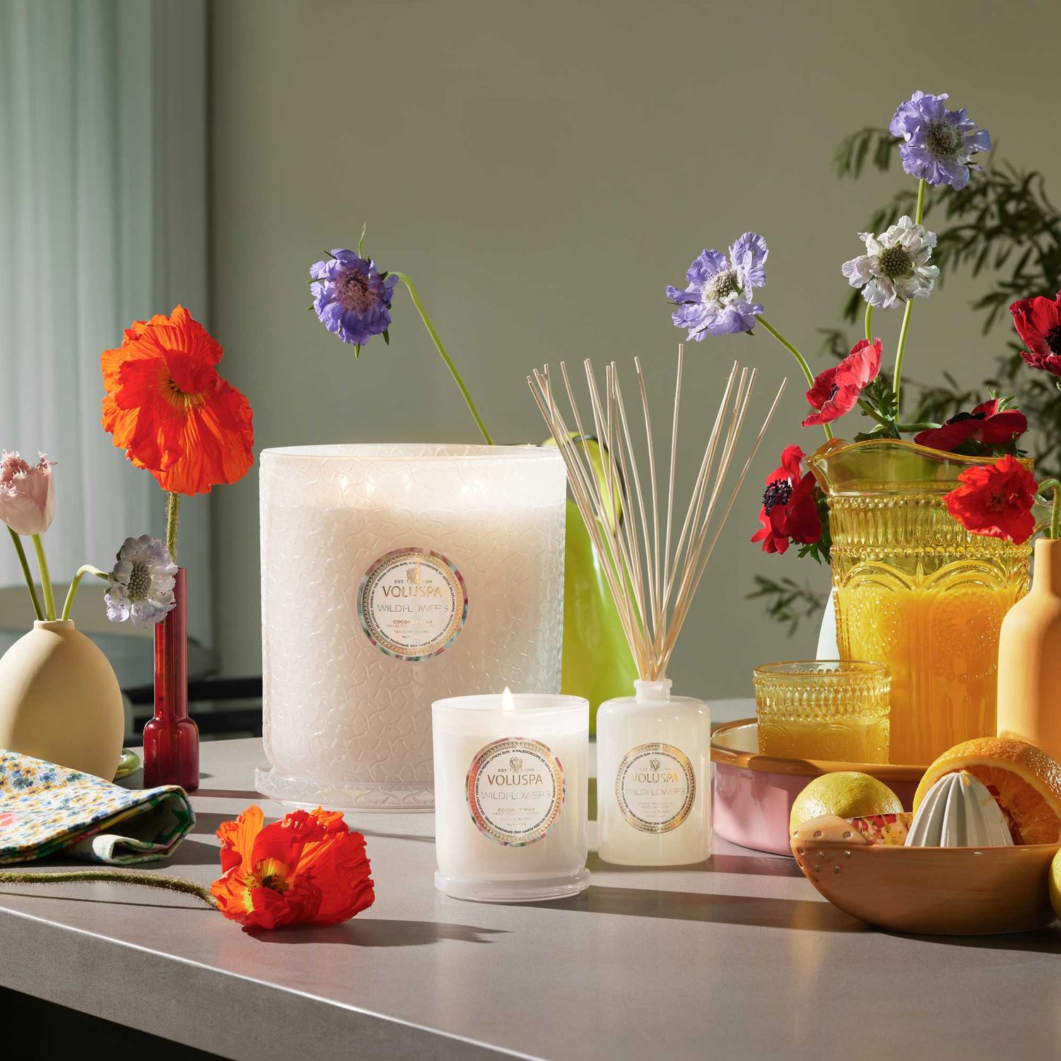 5-Wick Heart Candle - Wildflowers