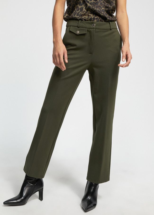 Ponte di roma knit trousers