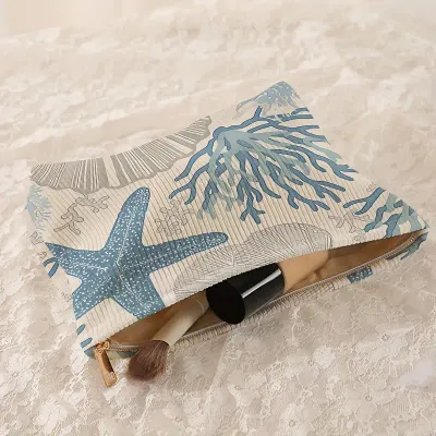 Compacte &amp; Rafraîchissante – Trousse de Maquillage au Style Marin