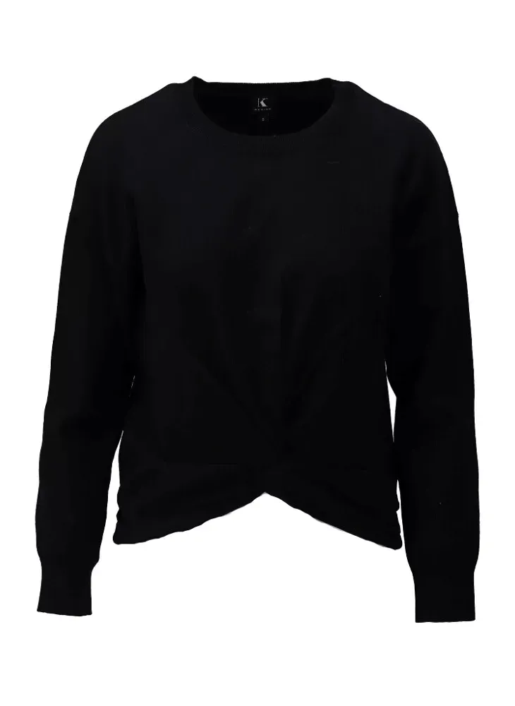 Pull ronde hals met knoop