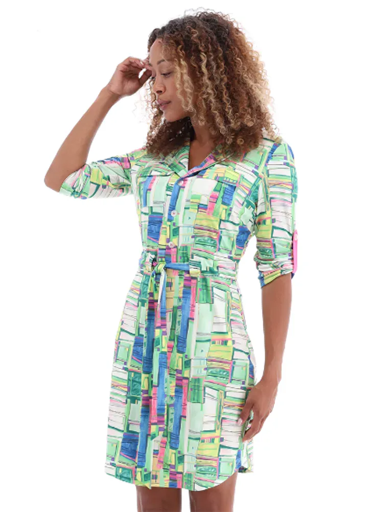 Dress with Design &amp; Fluo Details