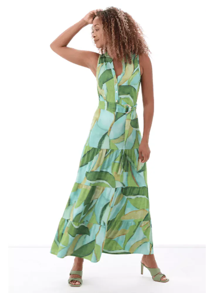 Sleeveless Maxi Dress with Design