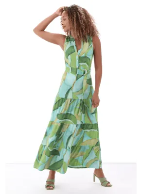 Sleeveless Maxi Dress with Design