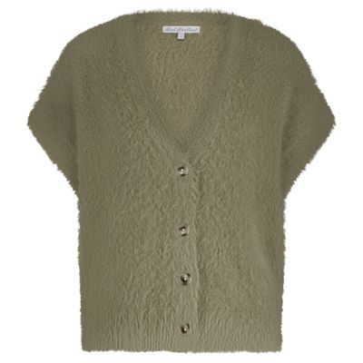 Sleeveless Fuzzy Cardigan