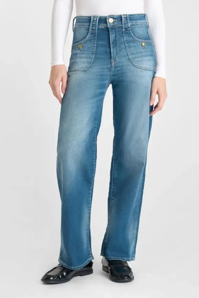 Jeans pulp wide leg Zim taille haute 7/8ème bleu N°3