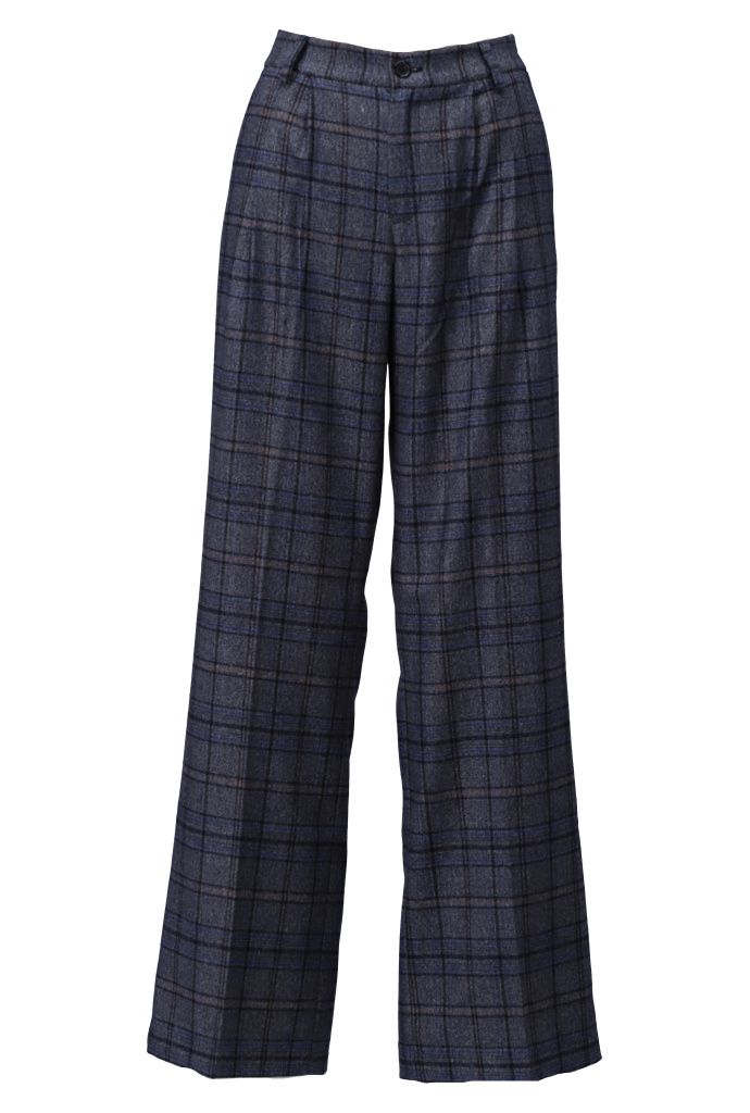 Wijde tartan broek