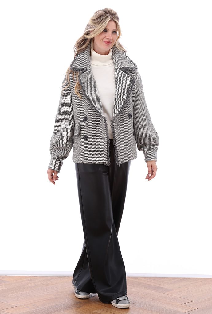 Tweed-look blazer jas