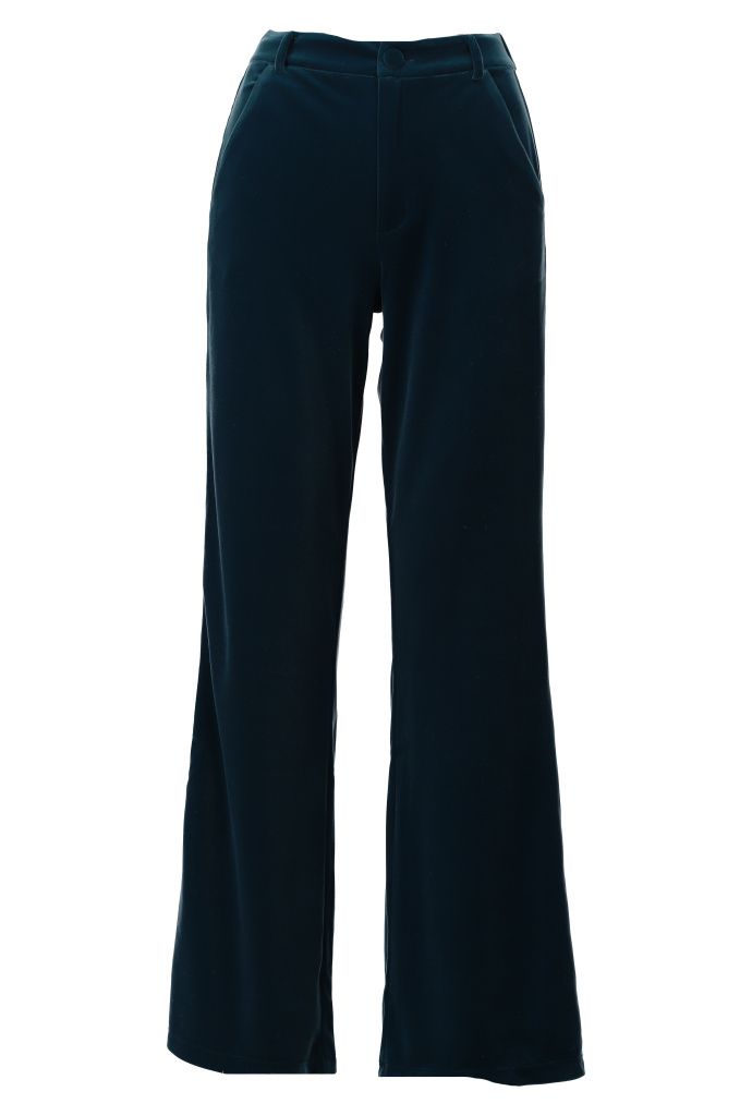 Velvet trousers with satin details
