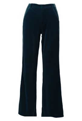 Velvet trousers with satin details
