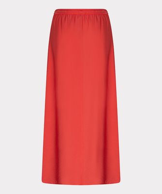 Skirt long elastic waist slub