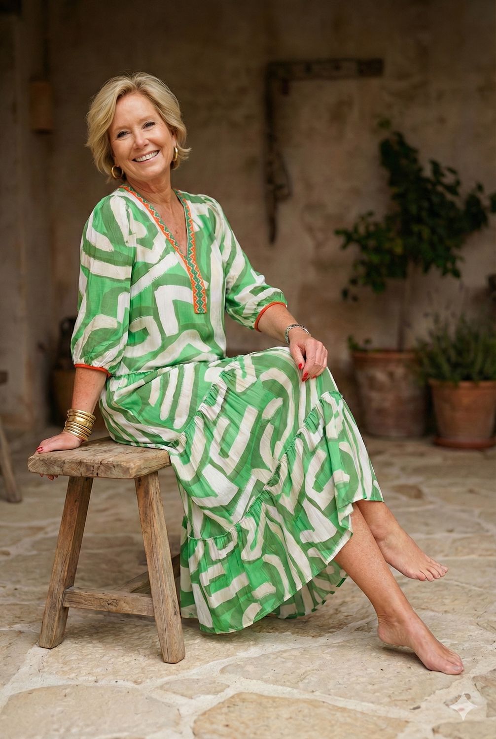 Maxi dress with print