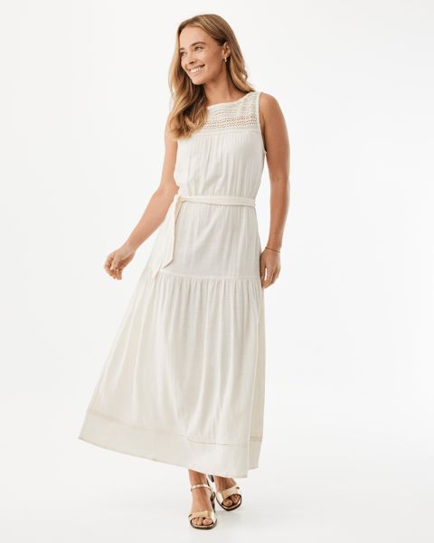 Linen mix slub dress