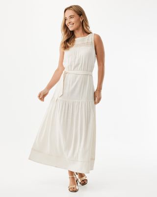 Linen mix slub dress