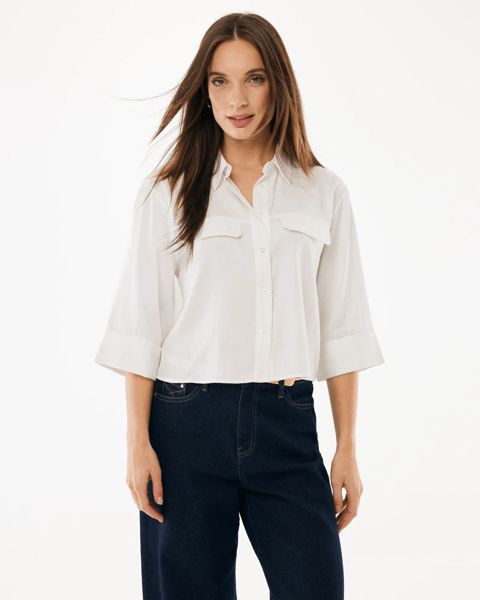 Boxy poplin blouse