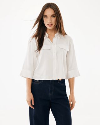 Boxy poplin blouse